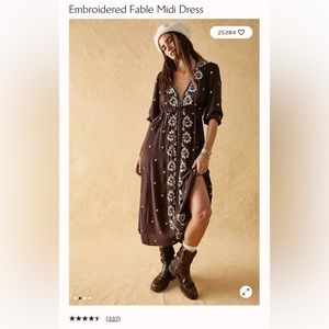 Embroidered Fable Midi Dress